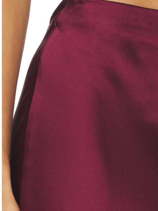 Steve Madden Satin Maxi Skirt in Burgundy - Picture 2 of 3